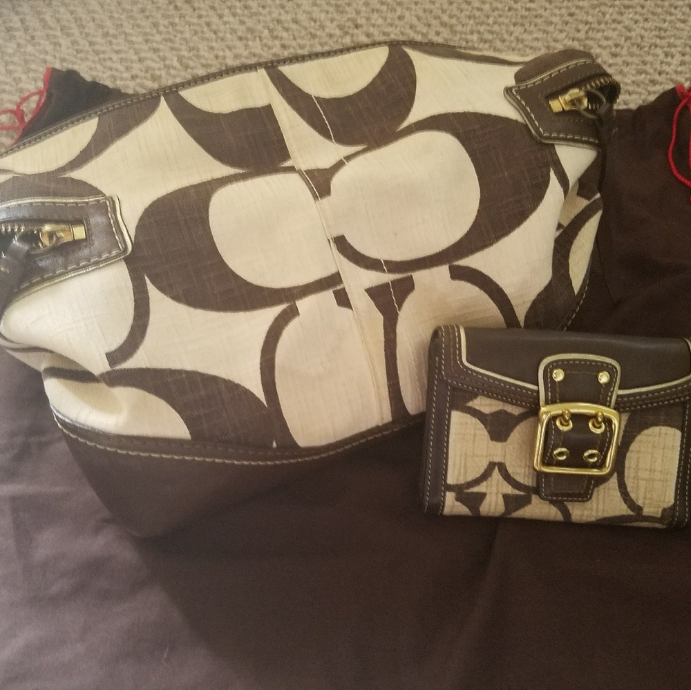 Coach purse and small wallet